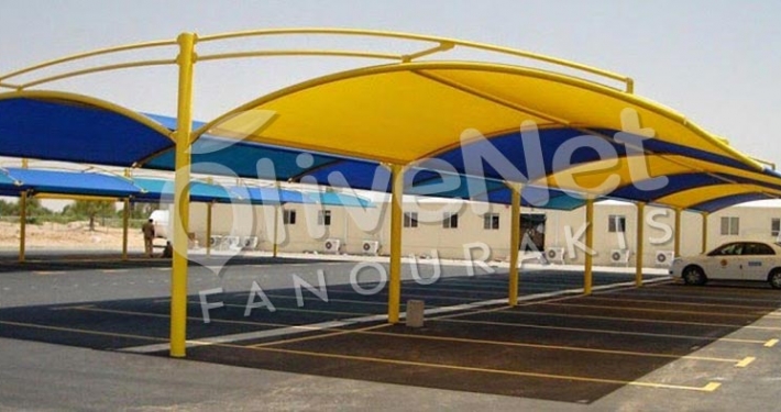 δίχτυα σκίασης parking για χώρους αναψυχής